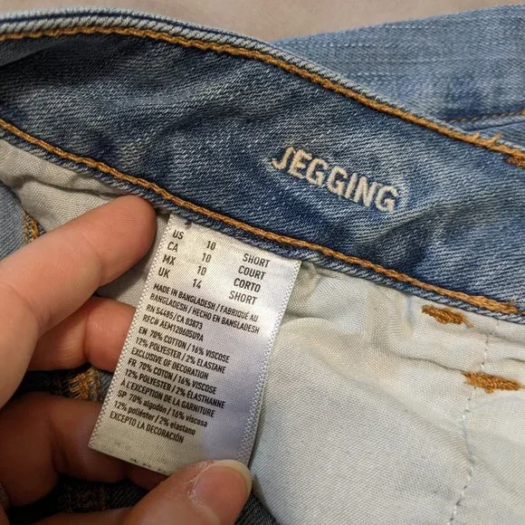 American Eagle Denim Jeggings Size 10 Short Super Stretch Light Medium Wash - Picture 6 of 16